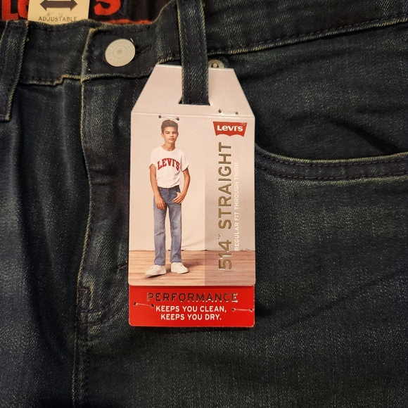 Levi's 514 Straight Performance Boys Jeans | Dark Wash Size 16 Regular 28x30 NWT - Picture 4 of 9